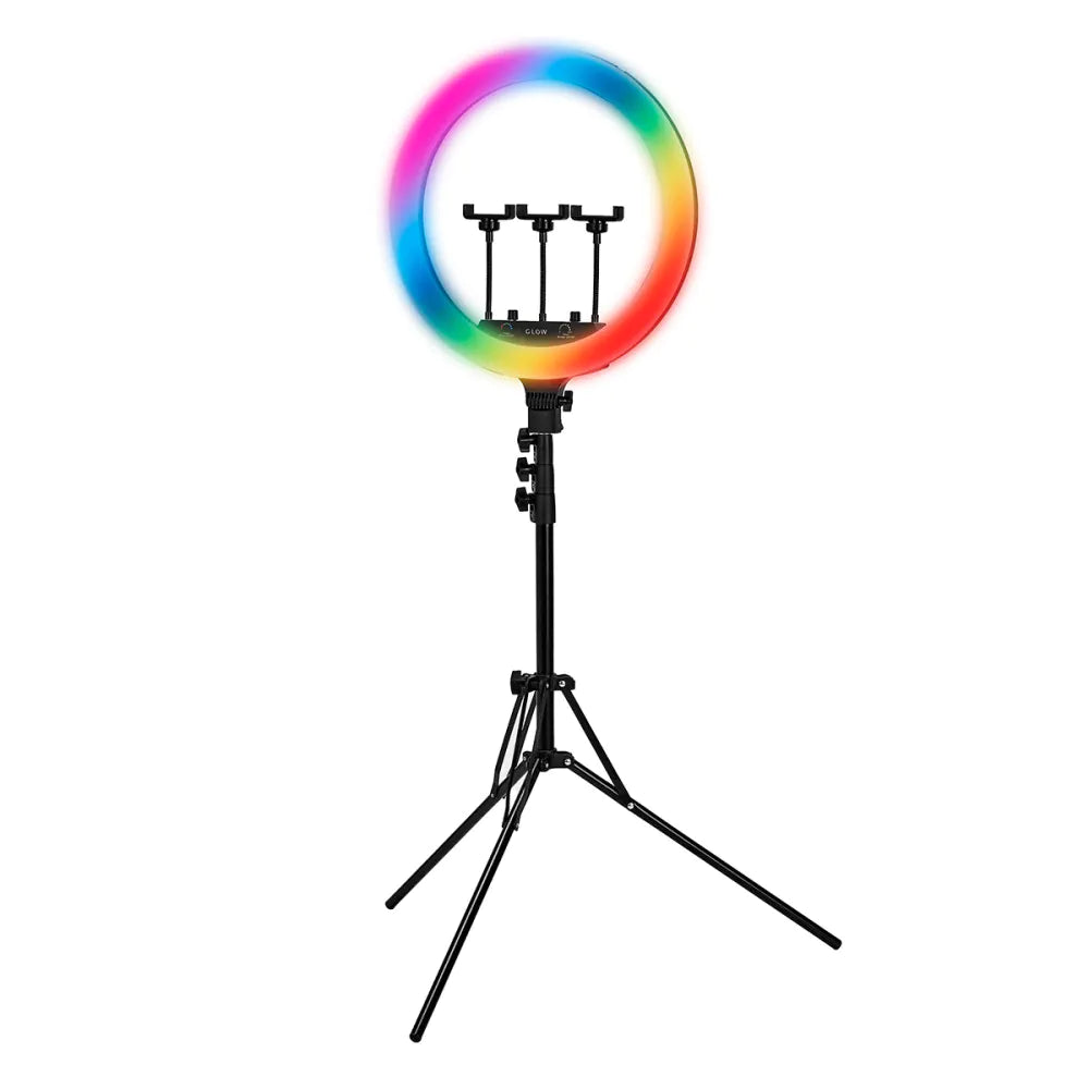 GLOW 18" bsc RGB-ringlampe med 45W stativ